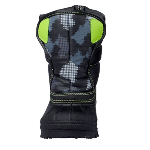 The Children's Place Toddler Boy Snow Boot Padded Winter Quilted CAMO Boot Black - Picture 10 of 10